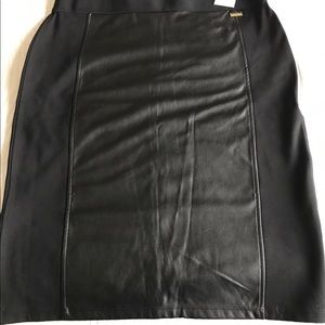 Calvin Klein black above the knee leather skirt